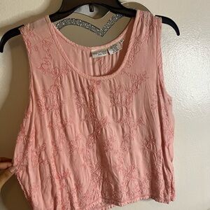 Newport News Light Pink Floral Tank Top